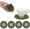 DICHA Untersetzer mit gehäkelten Blättern, Behälter, Getränkeuntersetzer mit Halter, Bar-Untersetzer für Getränke, Couchtisch, Schreibtisch, Sukkulenten, Blumentopf-Untersetzer, 5er-Set
