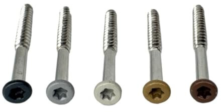 Ceta Painted Head Decking Screw for Composite Decking, 4.2 x 55mm Stainless Steel Colour Coded Screw, 5 Colours, Pack of 50. (Charcoal (RAL7021))