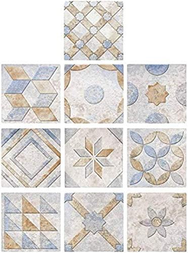 20 Stück Blumen-Peel-Stick für Backsplash-Fliesen, mediterrane Fliesenaufkleber, Wandbild, Vintage, wasserfeste Tapete, Dekor für Badezimmer und Küche, 15 x 15 cm