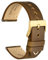 WOCCI 20mm Antikes Uhrenarmband für Herren, Sattelleder, Goldener Schnalle (Sand)