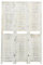 Paravent Outdoor Wetterfest Blackout Curtain 3-TLG. Raumteiler Antik-Weiß 105x165 cm Holz