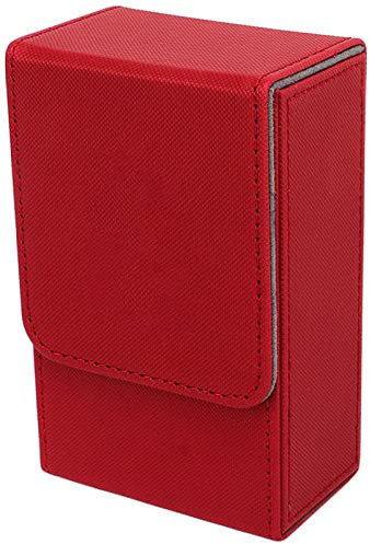Tiiyee Scatola Porta Tarocchi, con Design Sole e Luna, Custodia Grande in Pelle PU per Carte Tarocchi Universali di Dimensioni Standard, Nera (Rosso)