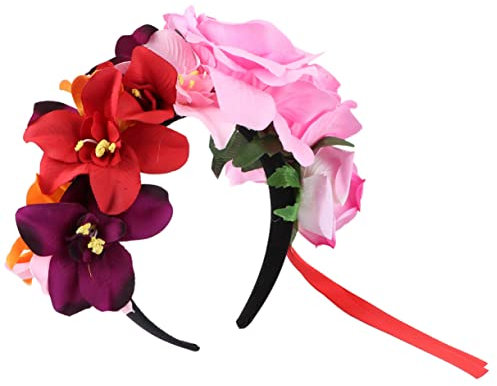 MERRYHAPY Flower Wreath Headband Floral for Halloween Parties Festivals and Photo Shoots Beautiful Hair Accessory for Women and Girls