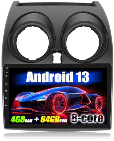 SIXWIN 4+64G 8-Core Android 13 Radio Coche para Nissan Qashqai J10 2006-2013 con CarPlay Android Auto DSP, 9 Pulgadas Pantalla Táctil,1280 * 720,con GPS WiFi BT USB FM RDS Radio