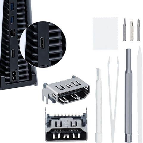 Mcbazel PS5 Connecteur HDMI pour Prise de Charge, Remplacement du Connecteur D'Interface de Port de Charge HDMI, outils de réparation inclus, pour PS5.