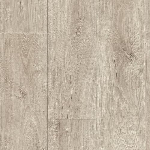 VINYL FLOORING UK Beige Modern Wood Effect Anti-Slip Vinyl Flooring For Kitchen, Bathroom, Dining Room & Living Room, 2.0mm Thick Vinyl Sheet, 7 Years Warranty-2 X 2 mt