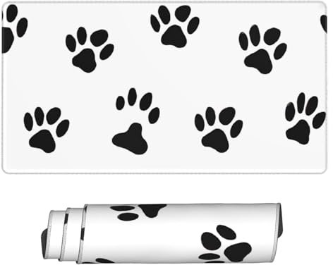 Grand tapis de souris motif chien 75 cm x 40 cm Tapis de souris de jeu – Tapis de clavier XXL avec motif de chien amusant pour le travail et les jeux vidéo