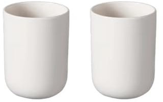 RabyLeo Kreativer Zahnbürstenbecher für Zuhause, einfarbiger Mundwasserbecher fürs Badezimmer, Zahnbürstenbecher für Paare, tragbarer, einfacher Zahnbürstenbecher für unterwegs. (Weiß & Weiß)