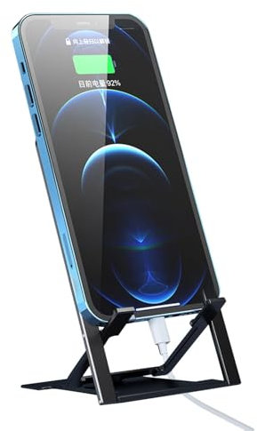 Opilroyn Supporto per telefono pieghevole, pieghevole, supporto per telefono regolabile, accessorio da scrivania, supporto per telefono portatile per smartphone, tablet