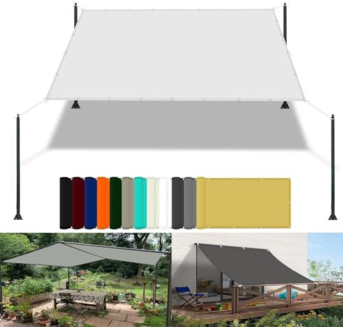 Toldo parasol para jardín, 2,3 x 4 m, con bloqueo UV, resistente a la intemperie, para patio, terraza, invernadero, color blanco