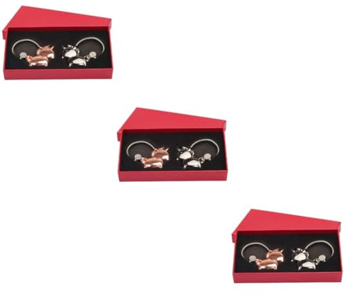 WRITWAA 3 Ensembles Porte-clés Couple Cerceau De Clé Porte-clés Personnalisés Porte-clés Femmes Couple - Pendentif Mode Quelques Porte-clés Pendentif Couple (obligatoire) 2 Pièces * 3