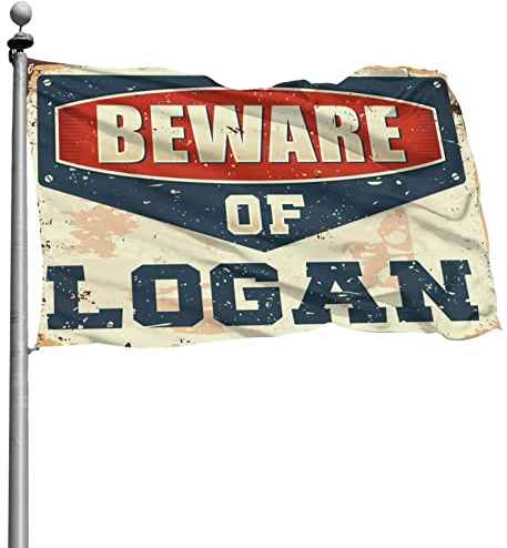 Garagen-Zubehör für Männerhöhle Beware Of Logan, College-Zimmer-Schild, Raumzubehör für Herren (152 x 244 cm)