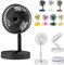 Desk Fan Rechargeable Oscillation USB Fan with 3 Speed Settings Portable Foldable Battery Cooling Fans Handheld Summer Accessories Silent Table Fans for Bedroom Home School Work Outdoor Camping Black
