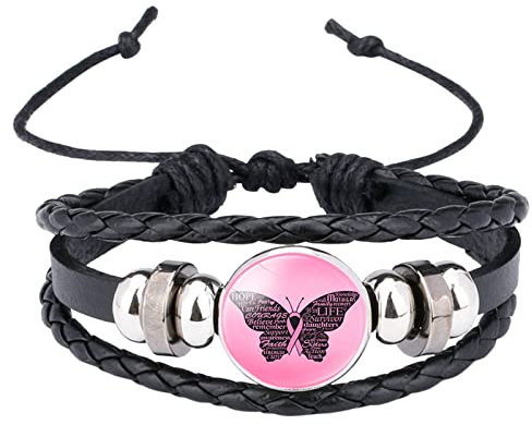 Générique Bracelet Ruban Rose Cancer Du Sein, Bracelet Sensibilisation au Cancer Du Sein Rose Bijou Chic Ruban Octobre 2025 Decoration Accessoires et Déco Événements Caritatifs