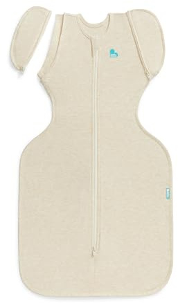 Love To Dream 2-in-1 Transition Bag, L 8.5–11 kg, Twigs Oatmeal, 1.0 Tog | Unzip And Remove The Wings To Turn It Into A Sleep Bag, Arms In or Out, For 20–24°C Room, Machine Washable Cotton, Double Zip