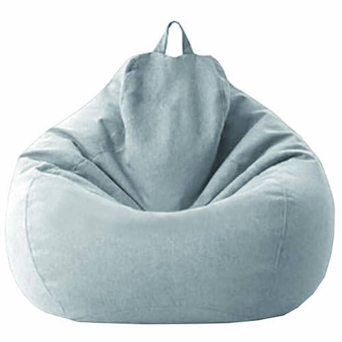 qacitxt “Bean Bag Chair Covers Without Filling - Large & Small, Linen Leisure Seating for Living Room, Sofa Cushion & Tatami Bean Bag” (Light Gray,Medium)