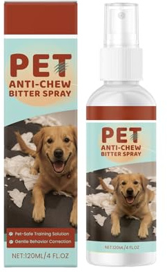 Fernhaltespray Hunde Knabberstopp für Hund Bitter Spray, 120ml Bitterspray Hundeabwehrspray Hundeschreck Fernhaltespray für Hunde Anti Kau und Lecken Spray für Möbel Kleidung Schuhen (1)