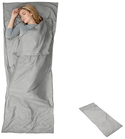 Schlafsack-Innenfutter, Schlafsäcke für Erwachsene, Baumwollschlafsack, leichte Reise-Bettwäsche, 220 x 90 cm, hautfreundliche Schlafeinlage für Camping und Hotel