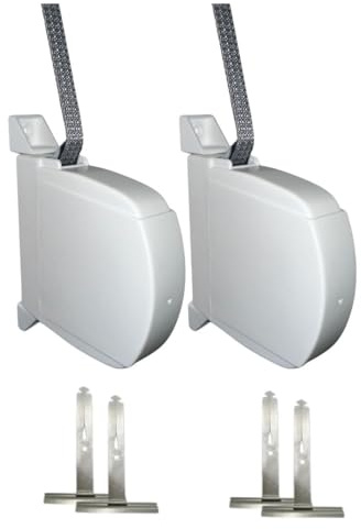 MATISMO Recogedor de Persiana Blanco, 14 mm, 5 m, Montaje en Pared y Juego de 2 flejes para persianas (2, Rectangular)