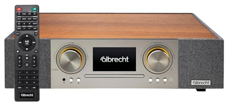 Albrecht DR 1000 All-in-One Soundsystem - DAB+ Internetradio mit CD-Player | TV Soundsystem mit 30 W Subwoofer, Clear-Voice, 3D Surround Sound, Musik-Streaming, 4,3 Zoll Farbdisplay und App-Steuerung