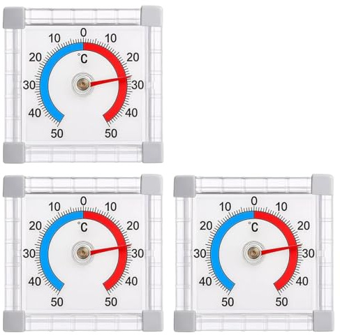 3er PackEnsterthermometer Aussen, Außenthermometer,Fensterthermometer,Selbstklebendes Thermometer Für Fenster Und Türen, Präzise Temperaturmessung Für Innen Und Aussen