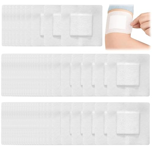 60 Stück Wundpflaster, Pflaster Sensitiv 10x10cm Mit 5x5cm Baumwolle, Sterile Pflaster Aus Vliesstoff, Weichem Und Atmungsaktivem, Zur Schnittwunden Und Kratzern
