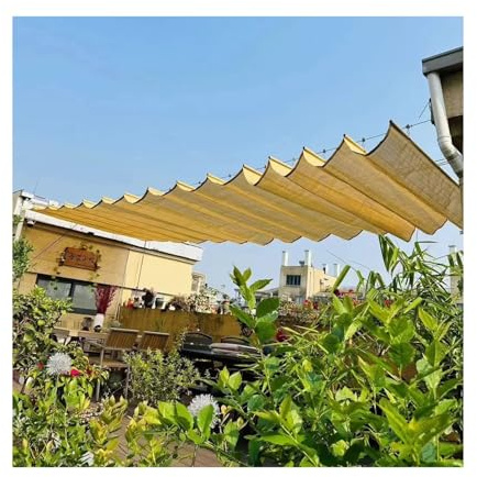 Auvents ondulés imperméables avec kit de rails coulissants pour pergola et patio