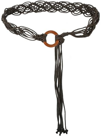 AIEDECOPT Boho Gürtel, Boho Flechtgürtel Damen, Quaste Gürtel, Waist Belt, Renaissance-Stil, Verstellbar Taillengürtel Damen für Kleider, Röcke, Jeans