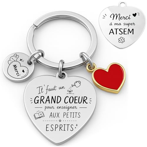 YISCOKO cadeau maitresse merci maitresse porte clef cadeau atsem merci maitresse cadeaux