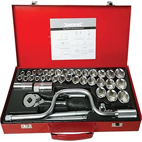 Silverline 282384 Socket Wrench Set 1/2 Drive Metric/AF 42pce 42pce