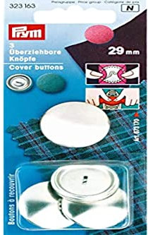 Prym Schaltflächen, Plastic, Silber, 29 mm Größe