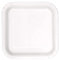 Solid Bright White Square Paper Dinner Plates (22cm) 14 Count - Elegant, Disposable, Perfect for Parties & Events