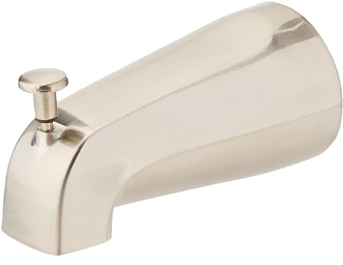 EZ-FLO 5 Inch Zinc Bath Tub Diverter Spout, 1/2 Inch IPS Pipe, Brushed Nickel, 15080