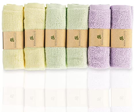 Jheppbay Bamboo Organics - Bambus-Waschlappen für Babys - Weich & hypoallergen - für empfindliche Haut - 6 Stück