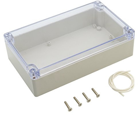 LeMotech Abzweigdose, ABS-Kunststoff, staubdicht, wasserdicht, IP65, elektrische Box – Universal Projekt-Gehäuse, grau, mit PC transparenter Abdeckung 8 x 4.7 x 2.2