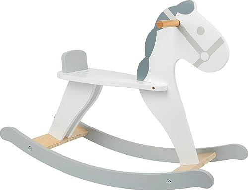 small foot Schaukelpferd Skandi aus Holz, mit Rückenlehne und zwei festen Griffen, für Kinder ab 3 Jahren, 11523