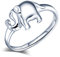 Yumilok Damen-Ring Einstellbar Jahrestag Elefanten Lucky Ring Schmuck Partnerringe Fingerring Midi Ring Vertrauensring Silber 925 für Frauen Mädchen