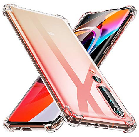 Losvick Hülle für Xiao Mi mi 10 Transparent, [Nie Vergilbung] [Militärischer Schutz] Stoßfest Handyhülle, Durchsichtige TPU Schutzhülle,weich Silikon Case mit Kratzfest Bumper–Transparent