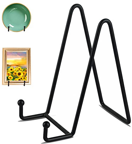 Decolore Black Metal Display Stands for Plate, Picture, Decorative Plate, Book, Photo Easel, Artistic Work