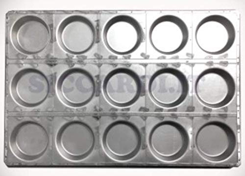 Siccardi Teglia Professionale per pizzette, panini e crostatine Diametro 10 cm - 15 Impronte (60 x 40)