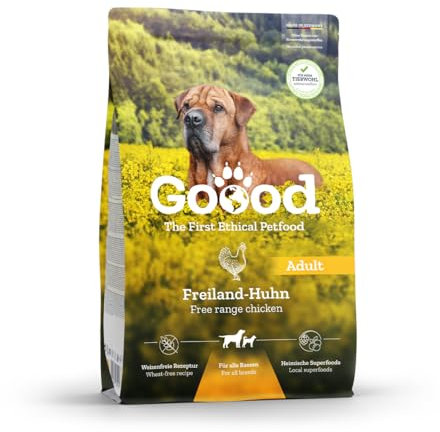 Goood Adult Freilandhuhn – Trockenfutter, Hundefutter – hochwertige Proteine, wertvolles Vollkorn, für Verdauung und Stoffwechsel – für ausgewachsene Hunde – 1,8kg