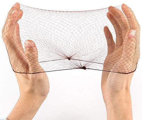 ZEONHEI 200 Stück 50,8 cm Haarnetze, unsichtbar, elastischer Rand, 100 schwarze Dutt-Haarnetze und 100 braune Haarnetze, unsichtbares Nylon-Haarnetz, Netz-Haarnetz für Frauen, Dutt,