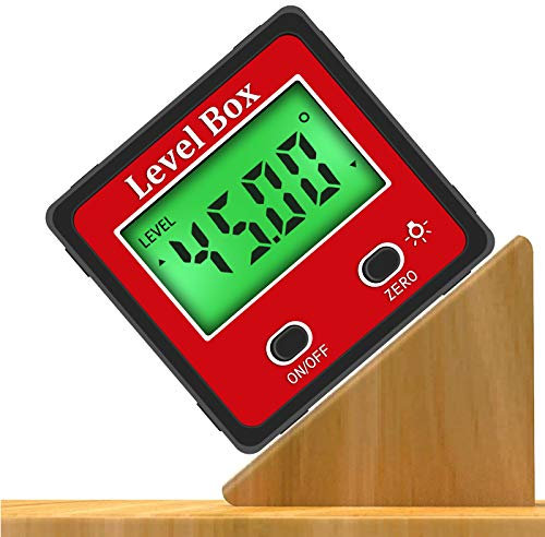 Magnetischer digitaler Neigungsmesser mit 2 Tasten, Anti-Vibrations-Niveau, Winkelmesser, Winkelmesser, Schräglehre, Neigungsmesser für Tischlerei, Gebäude, Mauerwerk