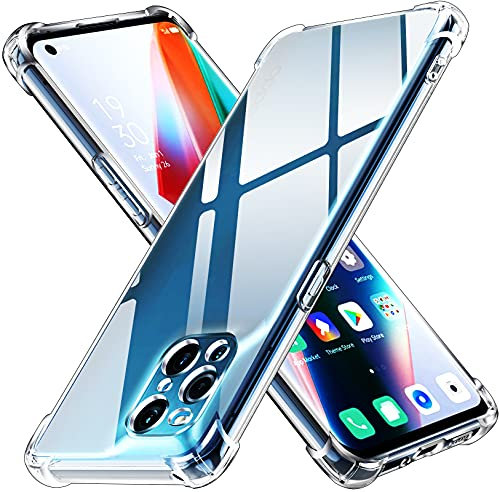 ivoler Klar Silikon Hülle für Oppo Find X3 Pro 5G mit Stoßfest Schutzecken, Dünne Weiche Transparent Schutzhülle Flexible TPU Durchsichtige Handyhülle Kratzfest Case Cover
