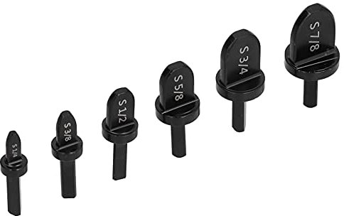 6Pcs Stauchwerkzeug Bohrer Stahl 7/8'' 3/4'' 5/8'' 1/2'' 3/8'' 1/4''-Bits Klimaanlage Rohr Bördelrohr Expander Set Kit Manuelles Kupferrohr Stauchset Tragbares Lager Stahl Reparatur Dreieckiger Griff