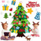 Albero di Natale in feltro, albero di Natale per bambini, 110 cm, albero di Natale in feltro fai da te con 34 decorazioni rimovibili
