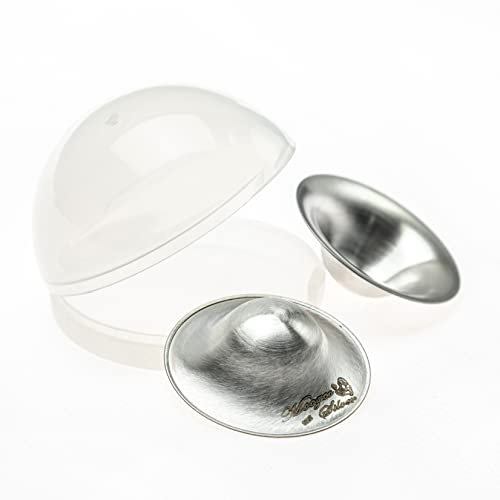 Moogco The Original Silver Tasses d'allaitement – Boucliers de tétons pour l'allaitement – Essentiels indispensables pour nouveau-né – Cache-tétons – Argent 925 (taille L – Tasses d'allaitement avec