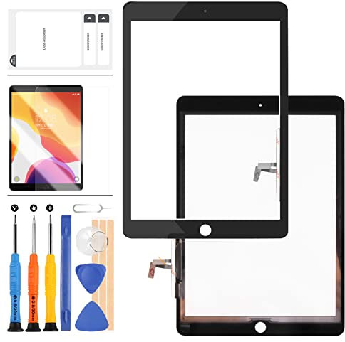 per iPad Air 1 1a Generazione Kit di Ricambio dello Schermo A1474 A1475 A1476 Touch Digitizer Pannello di Vetro per iPad 2017 iPad 5 Touchscreen Parti di con Pellicola Protettiva (Nero)