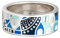 Jeulia Damen Sterling Silber Ring Mehrfarbig Emaille Blumen Geometrisch Diamant Band Ring für Frauen Mädchen Breiter Ring Party Schmuck Personalisierte Anniversary Geschenk (54（17.3）, Village)