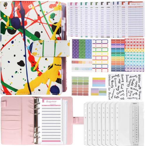 Budget Planner | Haushaltsbuch Budget Binder | Budgetplaner mit Umschlagmethode (A6 PU Leder - Rosa)